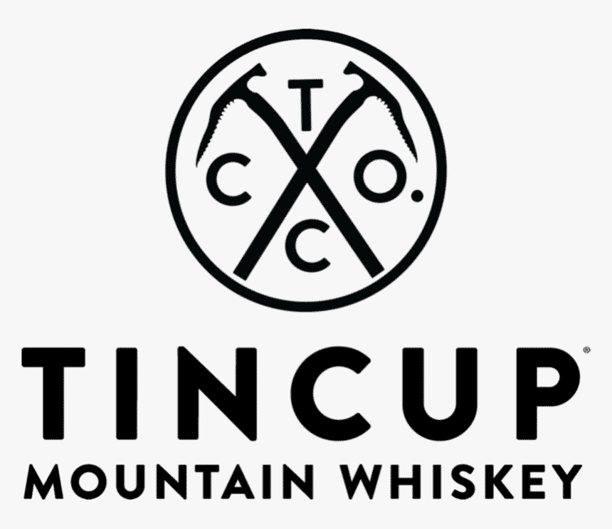 Logo for Tin Cup Mountain Whiskey beverages provided at the festival.